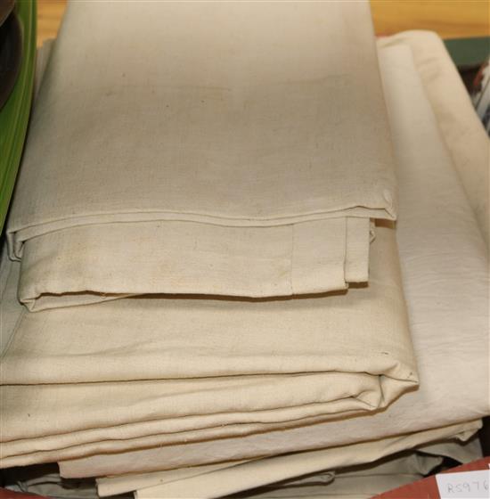 Seven French metis linen sheets